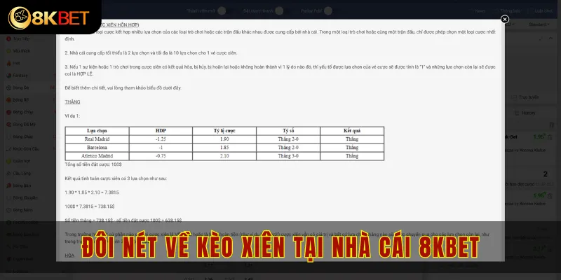 Đôi nét về kèo xiên tại nhà cái 8kbet